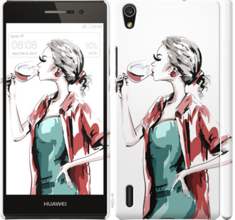 

Чохол Дівчина з келихом на Huawei Ascend P7 841709