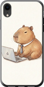 Чехол Funny Capybara CEO Working для iPhone XR