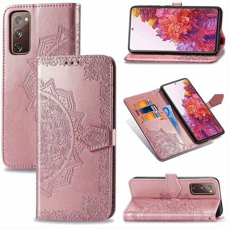 Купити Шкіряний чохол-книжка Art Case з візитницею на Samsung Galaxy S20 FE (Рожевий) на vchehle.ua