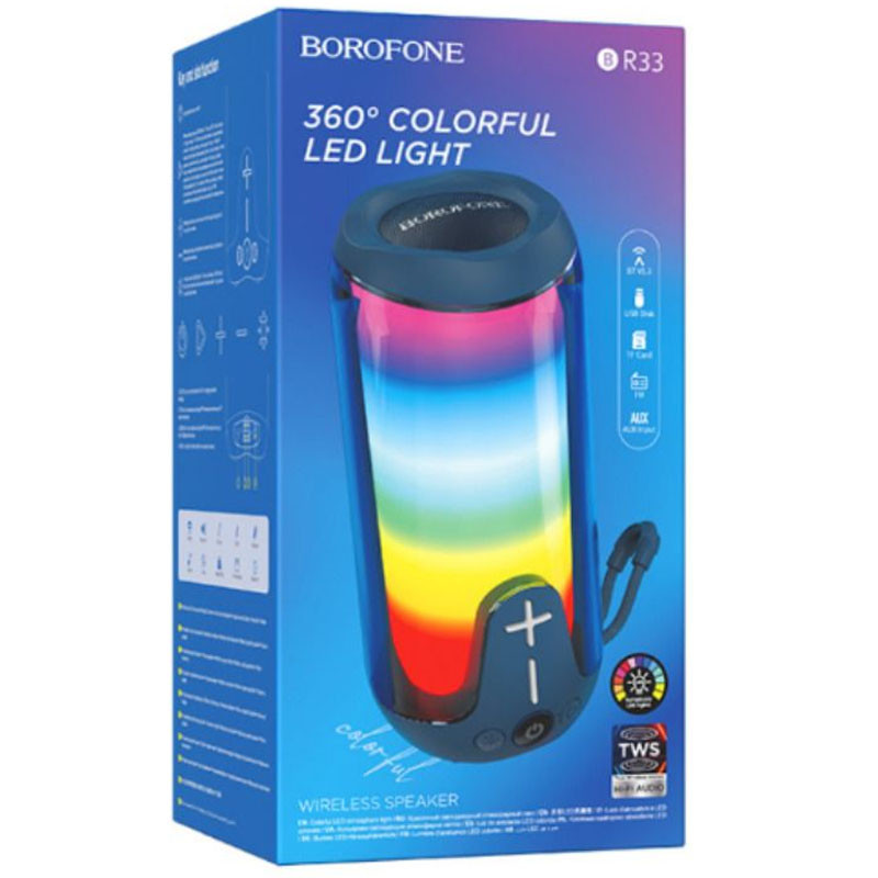 Фото Bluetooth Колонка Borofone BR33 Pulse color sports (Navy Blue) на vchehle.ua