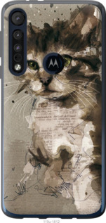 

Чехол Котёнок из пятен и линий для Motorola One Macro 1391107