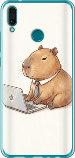 Чохол Funny Capybara CEO Working на Huawei Y9 2019
