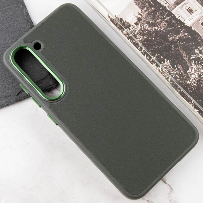 Кожаный чехол Bonbon Leather Metal Style для Samsung Galaxy S23 (Зеленый / Army green) в магазине vchehle.ua