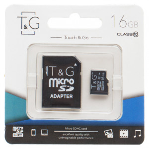 Карта памяти T&G (UHS-1) microSDHC Class 10 - 16GB (с адаптером)