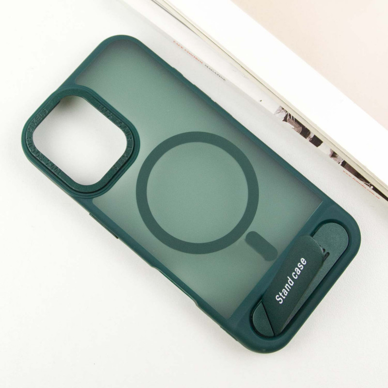 Фото TPU+PC чехол Stand case для Apple iPhone 16 (6.1") (Green) в магазине vchehle.ua