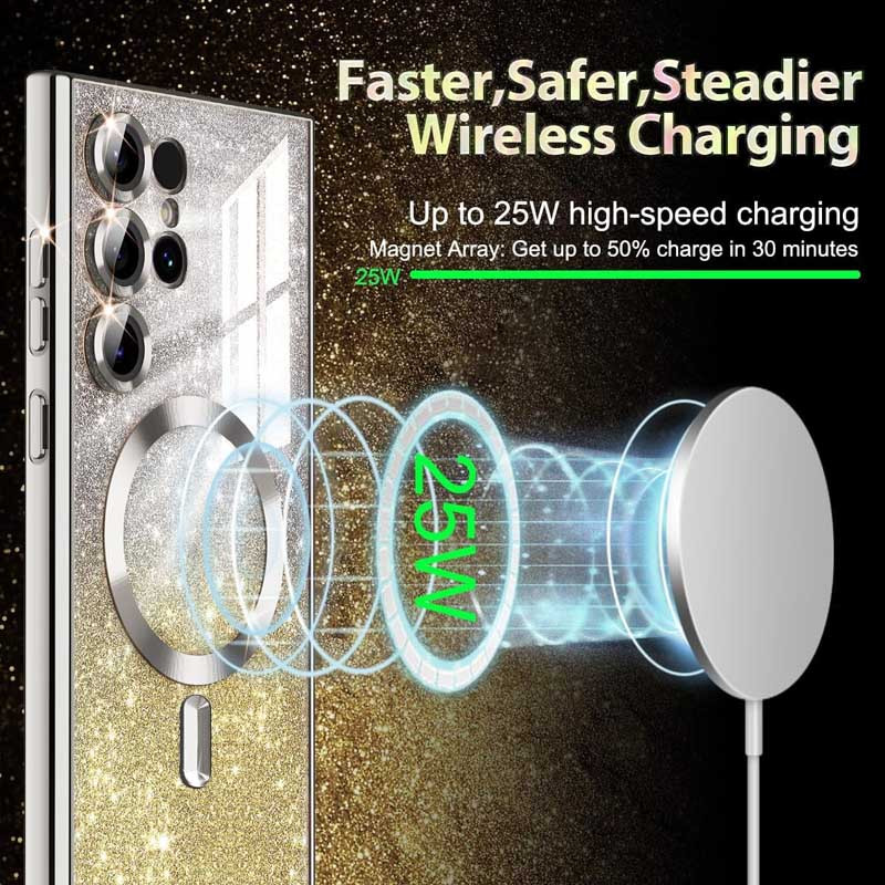 TPU чохол Delight case with Magnetic Safe з захисними лінзами на камеру на Samsung Galaxy S25 Ultra (Золотий / Gold) в магазині vchehle.ua