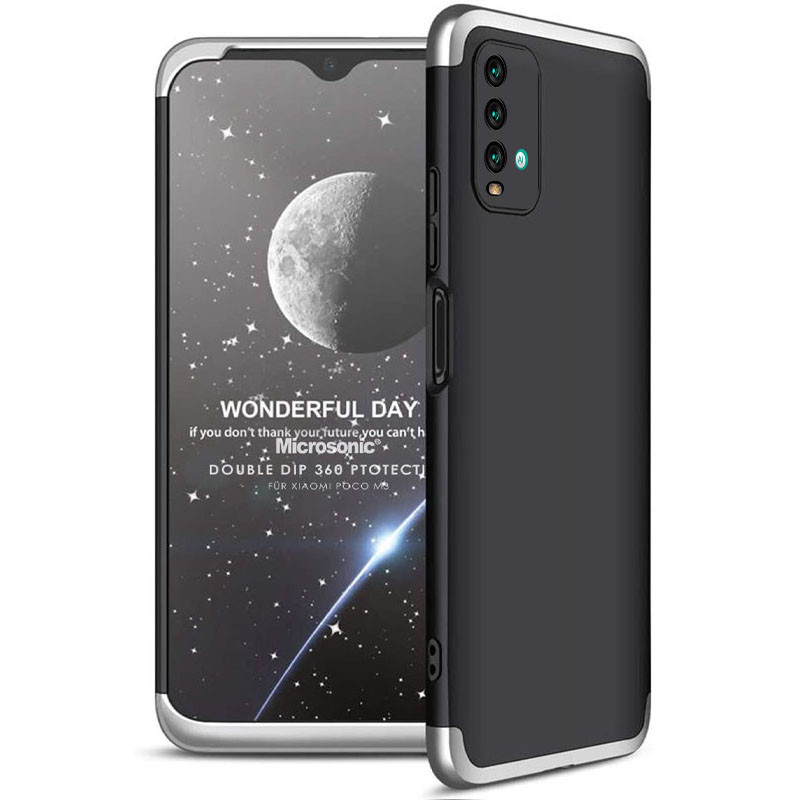 Пластикова накладка GKK LikGus 360 градусів (орр) на Xiaomi Redmi Note 9 4G / Redmi 9 Power / 9T (Чорний / Срібний)