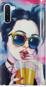 Чехол Арт-девушка в очках для Samsung Galaxy Note 10