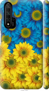 Чехол Жёлто-голубые цветы для Huawei Nova 5T