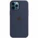 Уценка Чехол Silicone case (AAA) full with Magsafe and Animation для Apple iPhone 12 Pro Max (6.7") (Дефект упаковки / Синий / Capri Blue)