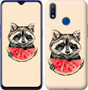 Чехол Енотик с арбузом для Realme 3 Pro