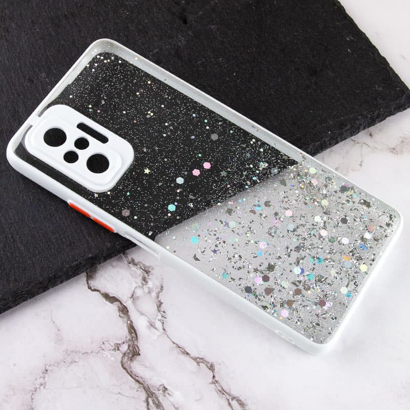 

TPU чохол Spangle star з захистом камери для Xiaomi Redmi Note 10 Pro (Білий) 1211868