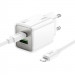Фото МЗП Hoco N46 Glorious PD20W+QC3.0 (1USB-A/1C) + кабель Type-C to Lightning (White) на vchehle.ua