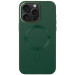 Кожаный чехол Bonbon Leather Metal Style with Magnetic Safe для Apple iPhone 13 Pro (6.1") (Зеленый / Pine green)