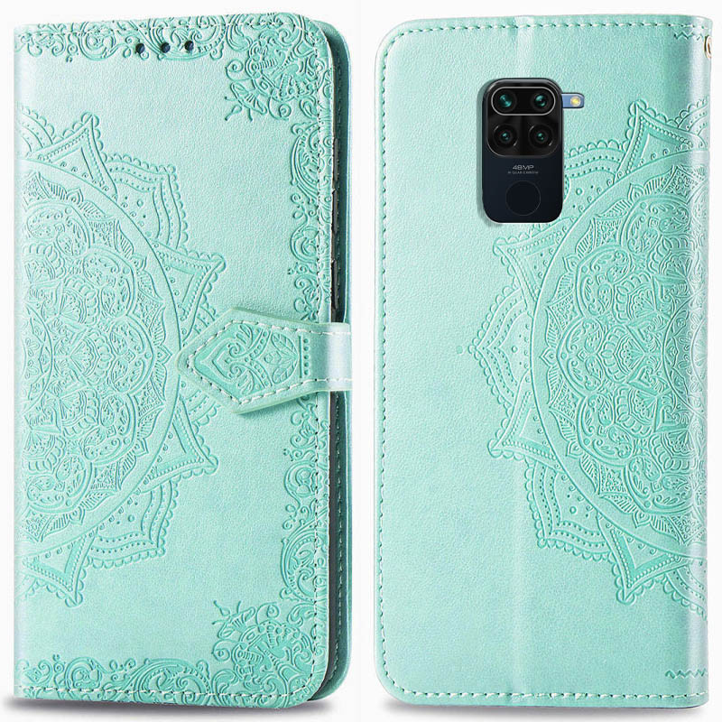 Фото Кожаный чехол (книжка) Art Case с визитницей для Xiaomi Redmi Note 9 / Redmi 10X (Бирюзовый) на vchehle.ua