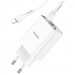 СЗУ Hoco C100A with digital display PD20W+QC3.0 (1USB-A/1C) + кабель Type-C to Lightning (White) в магазине vchehle.ua