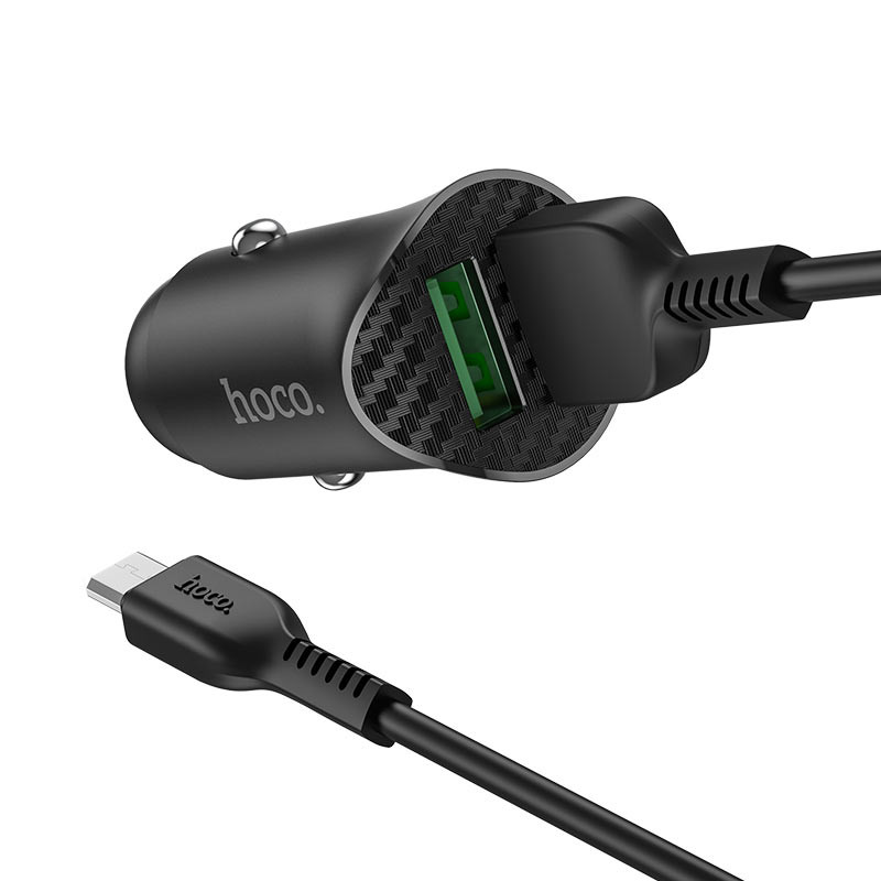 Фото Уценка АЗУ Hoco Z39 Farsighted QC3.0 18W (2USB-A) + кабель USB to MicroUSB (Поврежденная упаковка / Черный) в магазине vchehle.ua