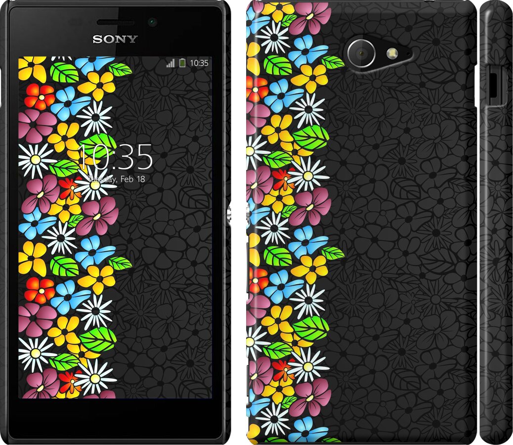 

Чохол квітковий орнамент на Sony Xperia M2 D2305 102302