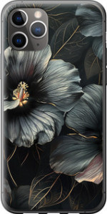 Чехол Черные цветы для iPhone 11 Pro Max