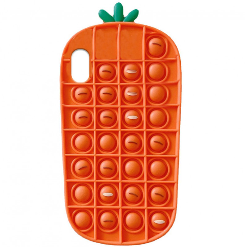 

Фигурный силиконовый 3D чехол-антистресс Pop it Морковка для iPhone XS (5.8") (Оранжевый) 1160327