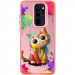 TPU+PC чохол TakiTaki Graffiti magic glow на Xiaomi Redmi Note 8 Pro (Colorful cat / Pink)