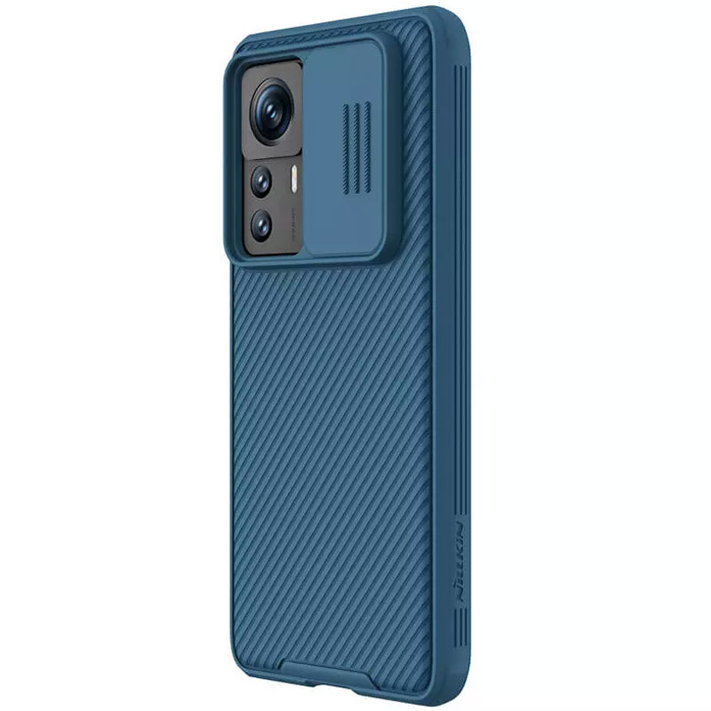 Купить Карбоновая накладка Nillkin Camshield (шторка на камеру) для Xiaomi 12T Pro (Синий / Blue) на vchehle.ua