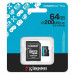Фото Карта пам'яті Kingston Canvas GP (UHS-3, R200MB/s) C-10 A2 V30 – 64GB (з адаптером) (SDCG4) (Black) в маназині vchehle.ua
