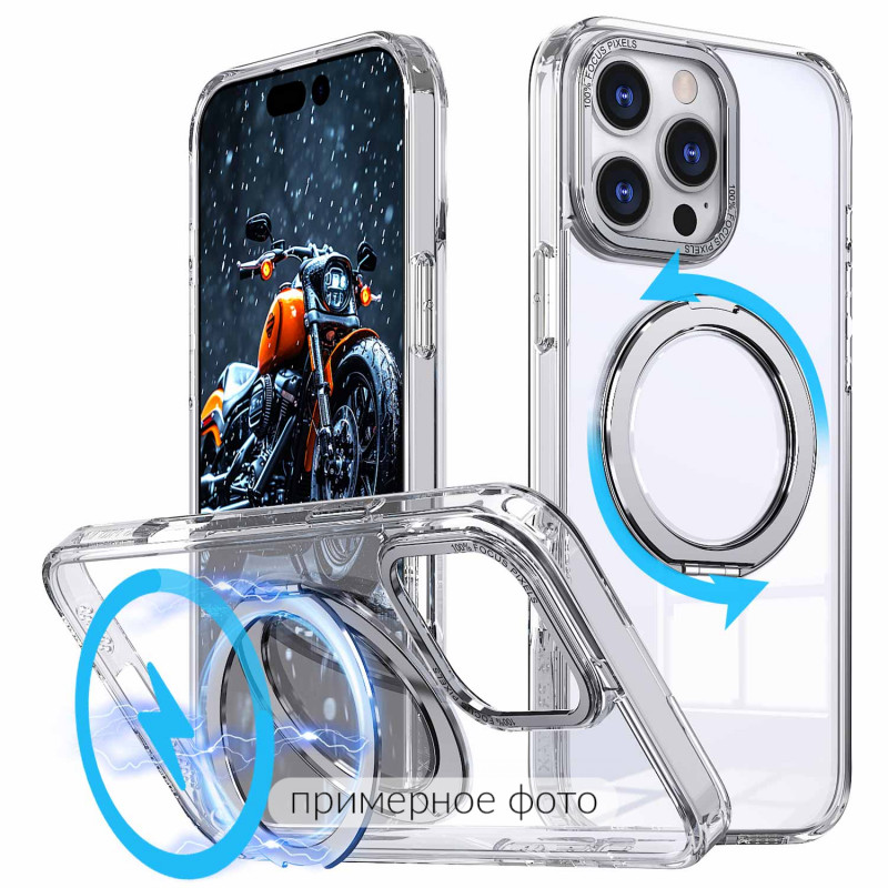 Фото Чехол TPU+PC Empire with Magnetic Safe and Ring для Apple iPhone 16e (6.1") (Clear) на vchehle.ua