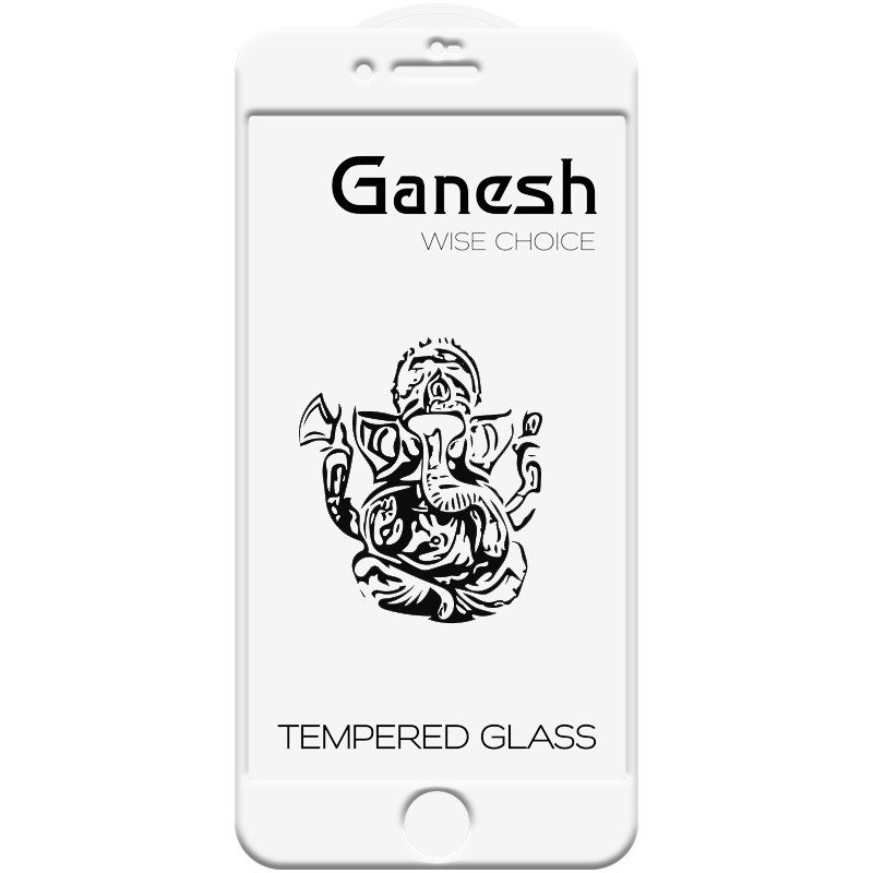 Фото Защитное стекло Ganesh (Full Cover) для Apple iPhone 7 plus / 8 plus (5.5") (Белый) на vchehle.ua