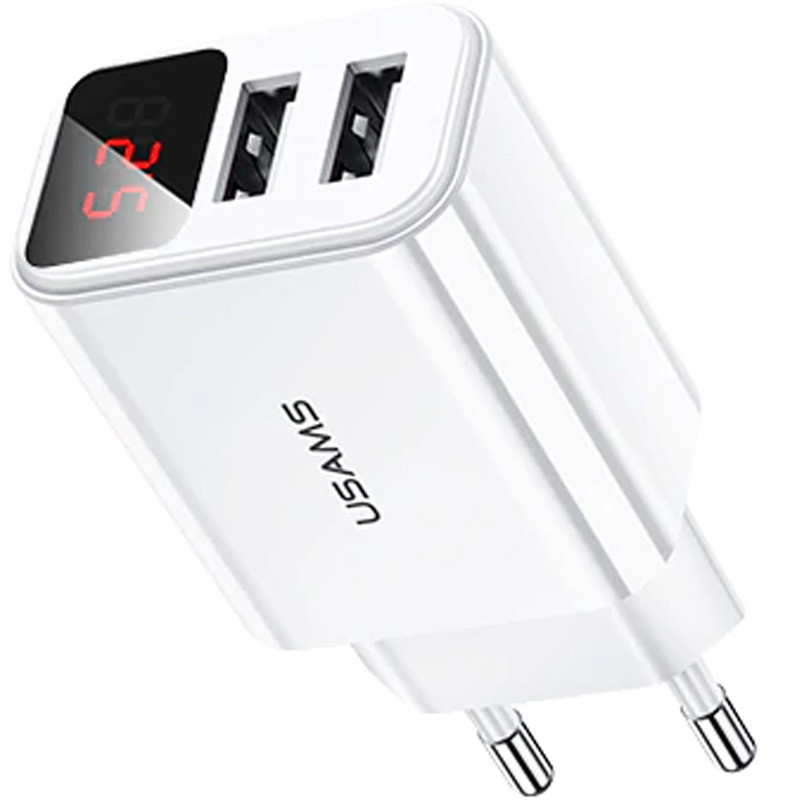 

МЗП USAMS US-CC073 T17 з дисплеєм (2USB) (Білий) 717814