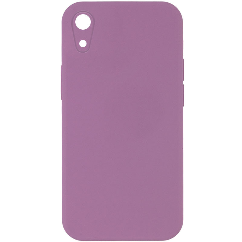 Silicone Case Square Full Camera Protective (AA) NOLOGO для Apple iPhone XR (6.1") (Лиловый / Lilac Pride)