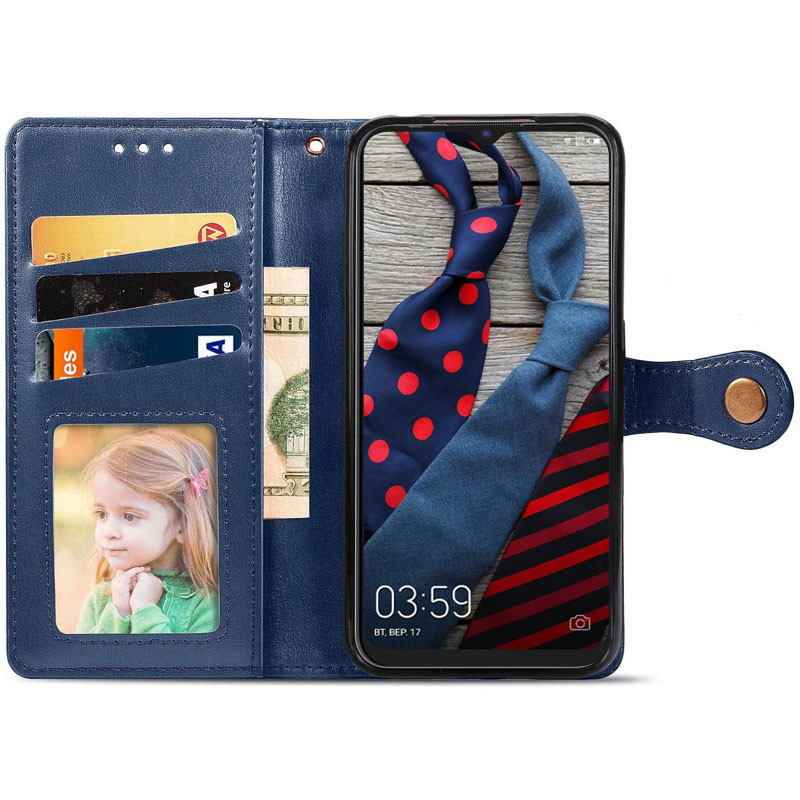 Фото Кожаный чехол-книжка GETMAN Gallant (PU) для TECNO Spark 6 Go (Синий) в магазине vchehle.ua