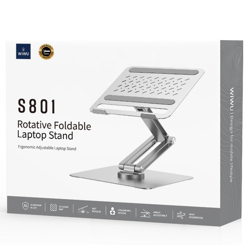 Заказать Подставка для ноутбука WIWU ZM-S801 Rotative Foldable Laptop Stand (Silver) на vchehle.ua