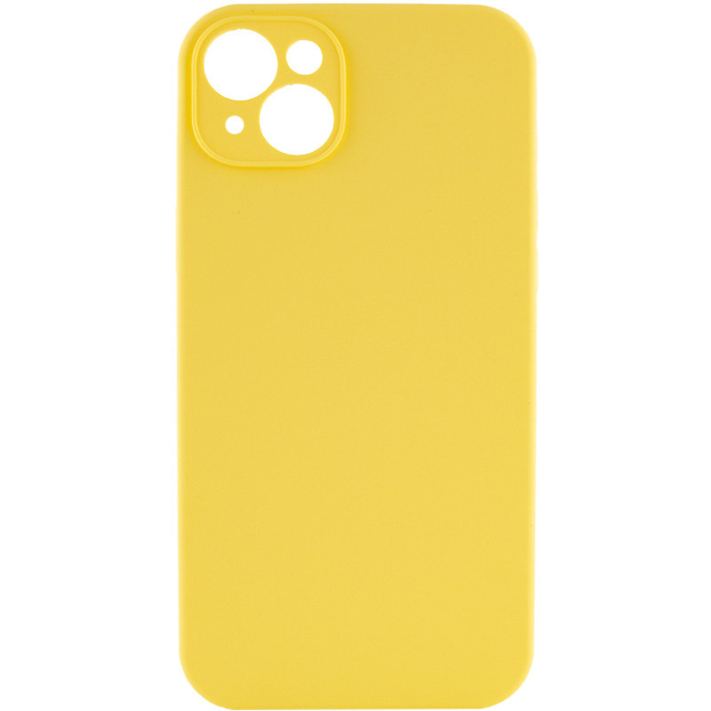 Чехол Silicone Case Full Camera Protective (AA) NO LOGO для Apple iPhone 14 (6.1") (Желтый / Yellow)