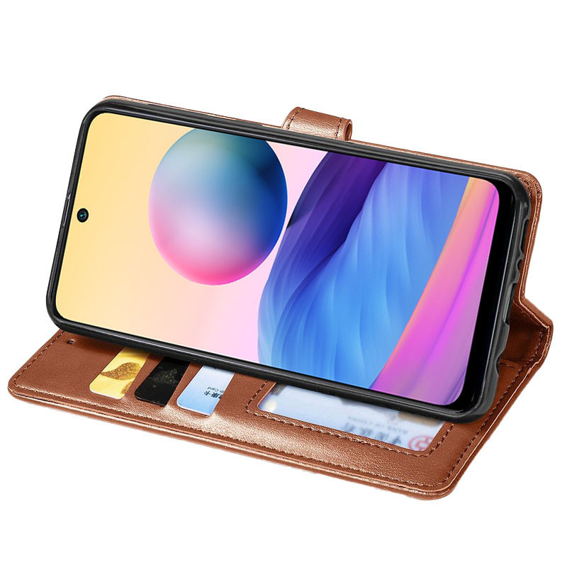 Замовити Шкіряний чохол-книжка GETMAN Gallant (PU) для Xiaomi Redmi Note 14 Pro 4G (Коричневий) на vchehle.ua