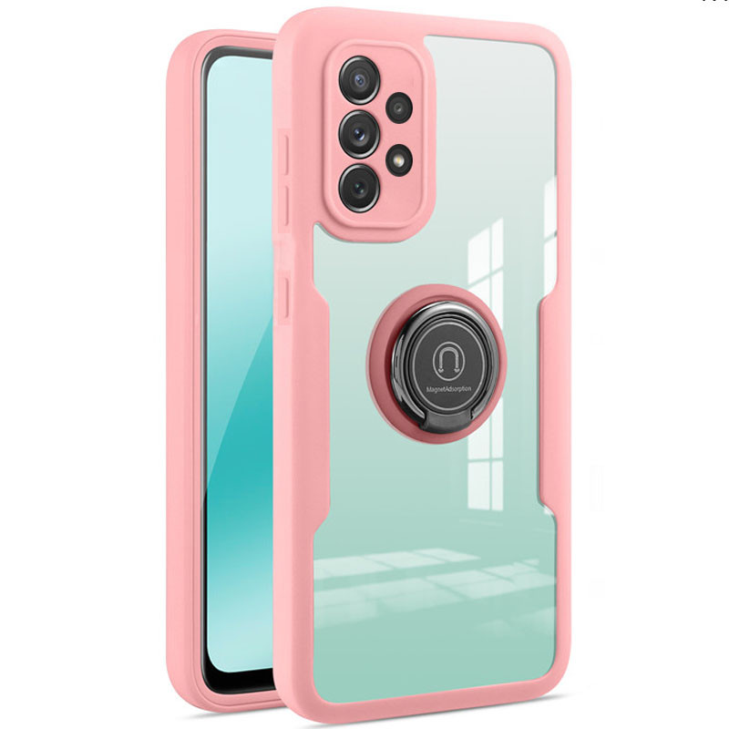 

TPU+PC чехол Crystal Ring 360 для Samsung Galaxy A52s (Розовый) 1212115