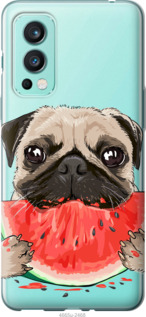 Чехол Мопс и арбуз для OnePlus Nord 2