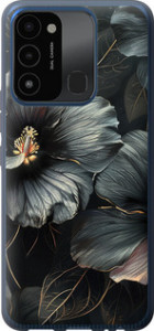 Чохол Чорні квіти на Tecno Spark 8C KG5k