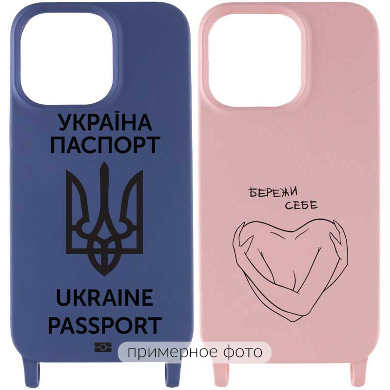 Чехол Cord case Ukrainian style c длинным цветным ремешком для Samsung Galaxy A32 4G