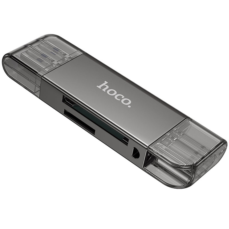 Купить Картридер Hoco HB39 USB/Type-C 3.0 high-speed card reader (Metal gray) на vchehle.ua