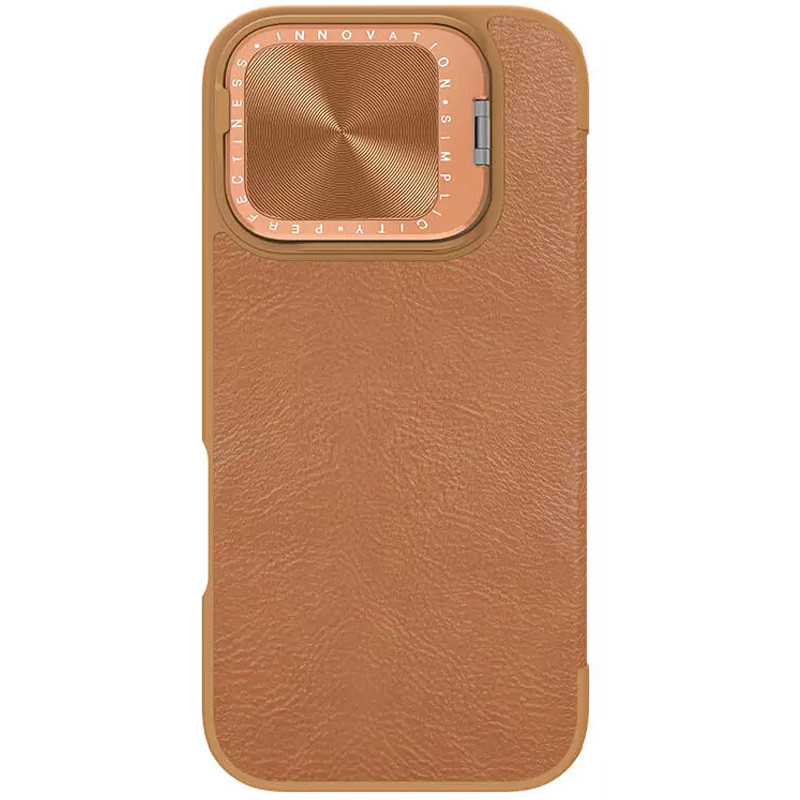 Фото Шкіряний чохол (книжка) Nillkin Qin Prop для Apple iPhone 16 Pro Max (6.9") (Brown) на vchehle.ua