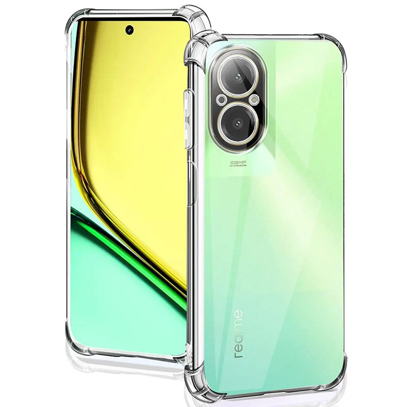 TPU чехол GETMAN Ease logo усиленные углы Full Camera для Realme C67 4G (Бесцветный (прозрачный))