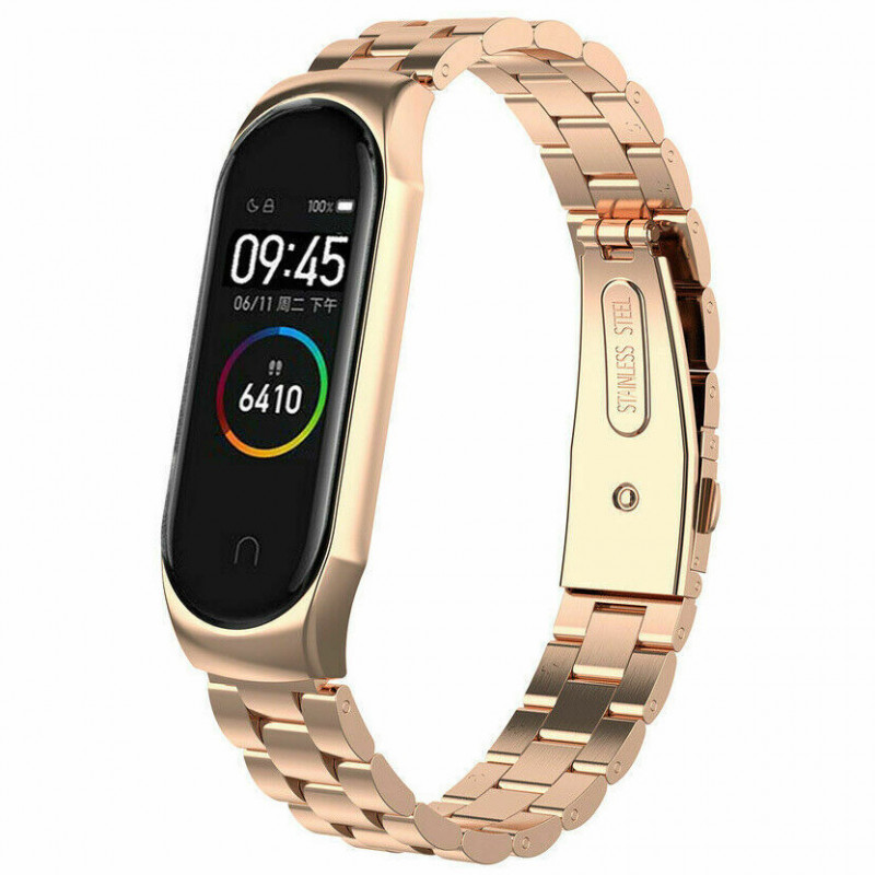 Ремінець Stainless Steel для Xiaomi Mi Band 5 / 6 (Rose Gold)