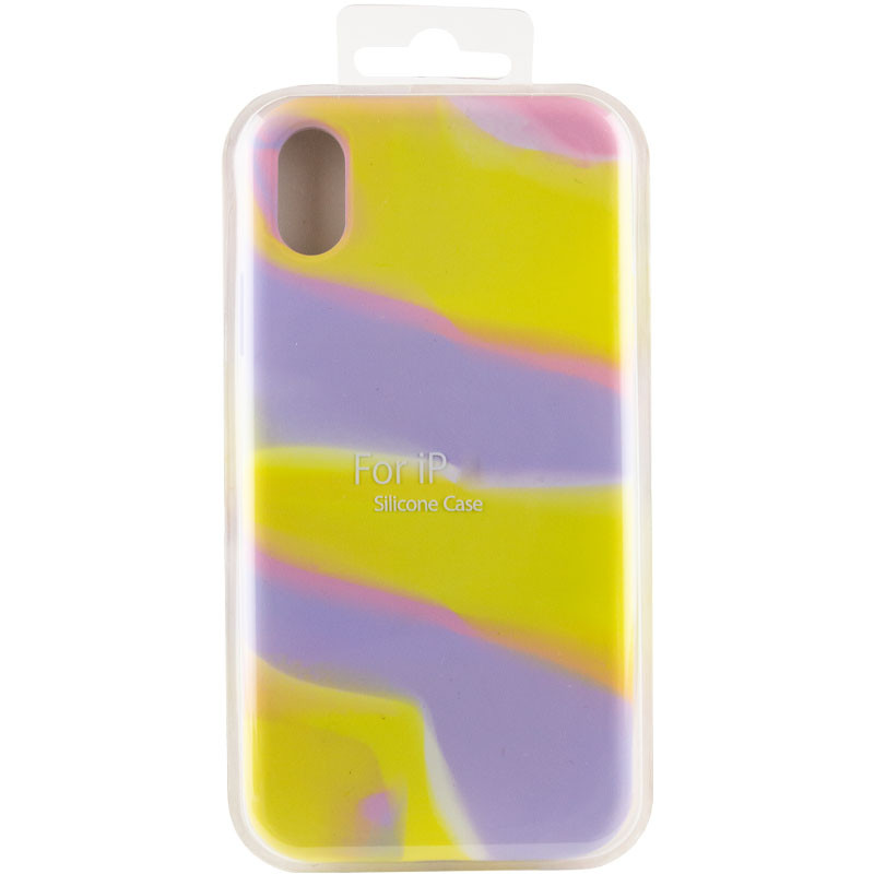 Заказать Чехол Silicone case full Aquarelle для Apple iPhone XR (6.1") (Сиренево-желтый) на vchehle.ua