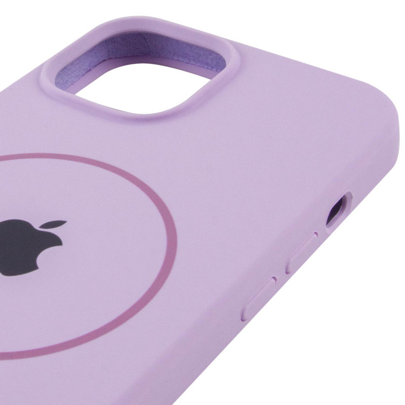 Чохол Silicone Case Full Protective (AA) with Magnetic Safe на Apple iPhone 12 Pro Max (6.7") (Сиреневый / Lilac) в магазині vchehle.ua