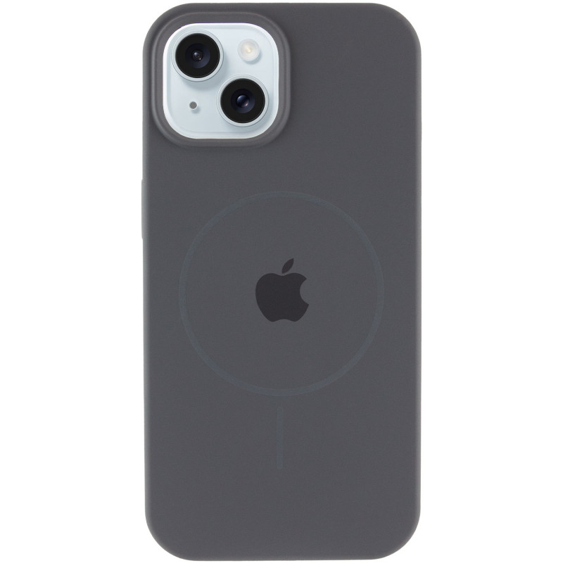 Фото Чохол Silicone Case Full Protective (AA) with Magnetic Safe на Apple iPhone 15 Plus (6.7") (Сірий / Dark Gray) на vchehle.ua