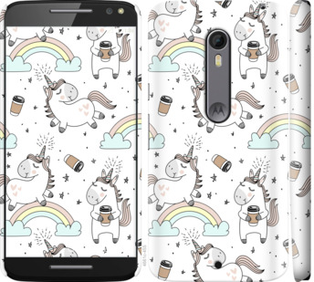 

Чехол Единорог и кофе для Motorola Moto X Style 841133