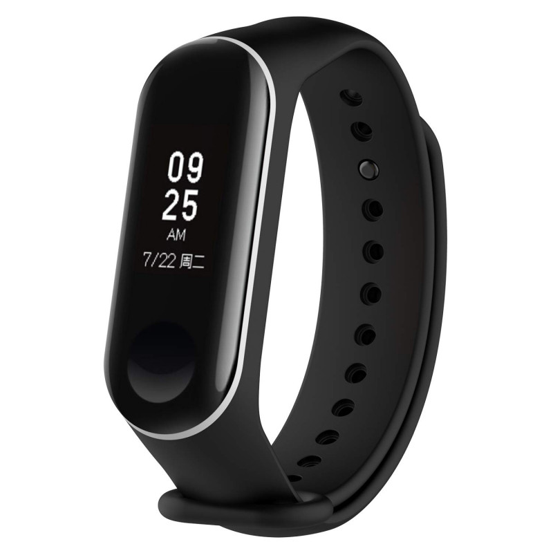 Ремінець Slim line на Xiaomi Mi Band 5 / 6 (Чорний / Білий) в магазині vchehle.ua