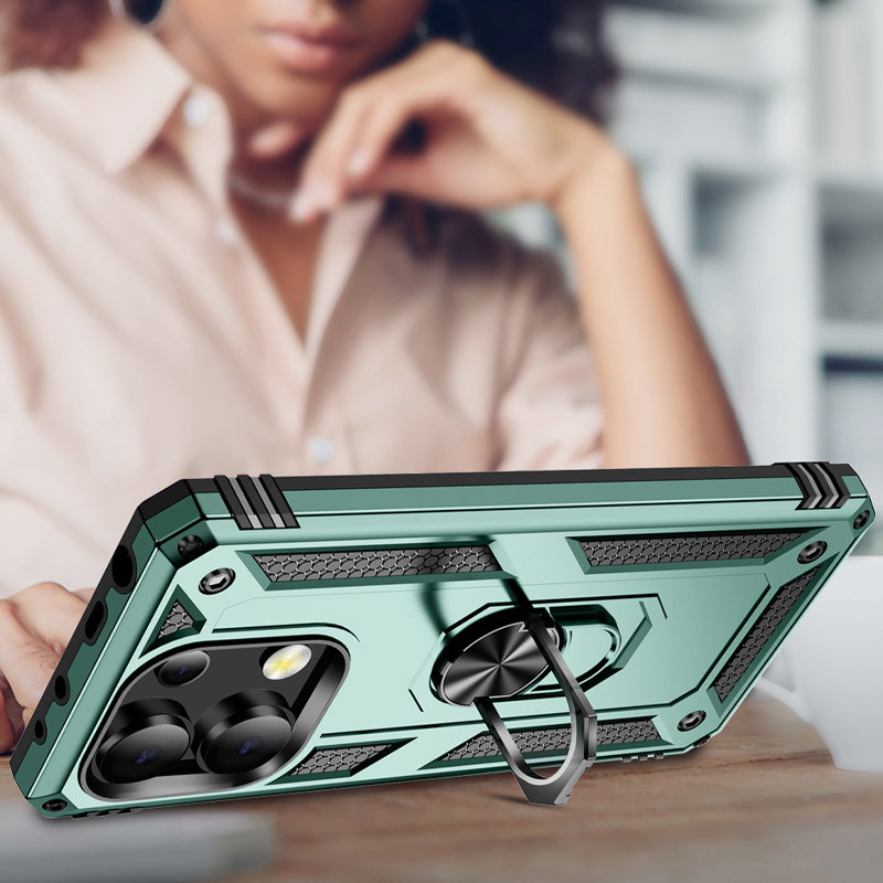 Замовити Ударостійкий чохол Serge Ring for Magnet на Xiaomi Redmi Note 13 Pro 4G / Poco M6 Pro 4G (Зелений) на vchehle.ua