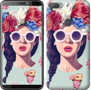 

Чехол Девушка с цветами для HTC Desire 12 Plus 670089